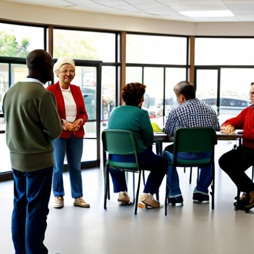 **

"A friendly community center scene, showcasing residents participating in a questionnaire survey. The setting is a bright and welcoming community space, with diverse residents filling out forms. Fully clothed, appropriate attire, safe for work, perfect anatomy, natural proportions, professional, family-friendly."

**