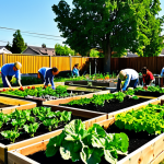 커뮤니티의 비전 수립과 공유 방법 - Community Garden**

"A diverse group of community members, fully clothed and in appropriate gardenin...