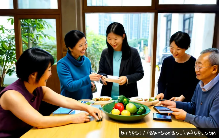 커뮤니티 기반 서비스의 부가가치 창출 방안 - Photorealistic community co-working hub in a modern Chinese city, diverse adults and seniors exchang...